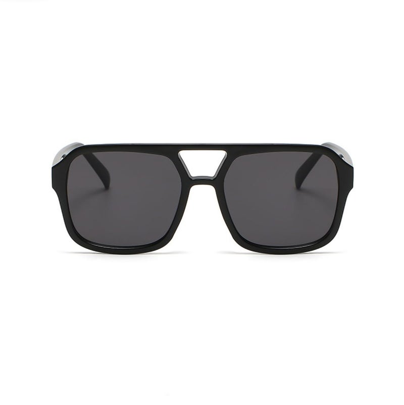 IKUVNA Retro 70s Square Aviator Sunglasses Women Men Vintage Rectangle Sunglasses Flat Frame Trendy Shades (Black) - Image 2