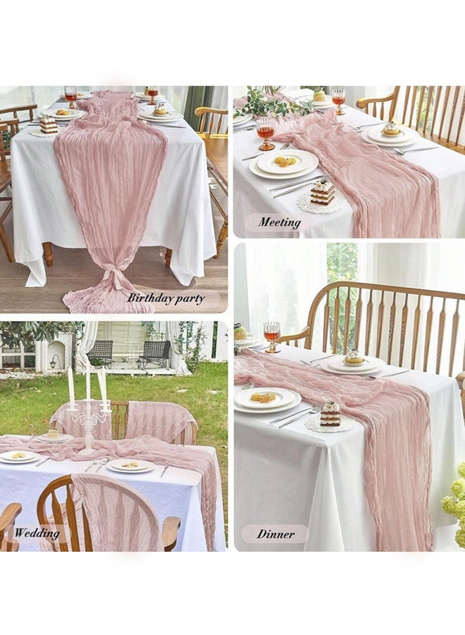 Translucent Table Runner Chessian Tablecloth for Wedding Reception Bridal Shower Party Decoration Table Centerpiece 400CM  - Image 3