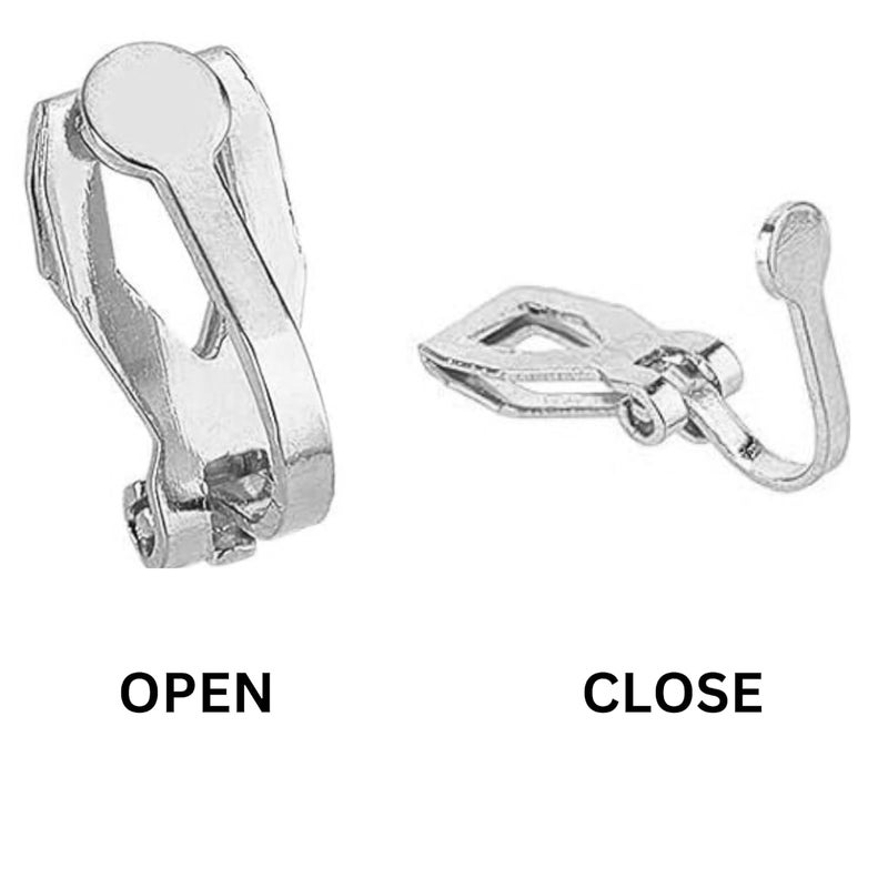 ST logo Clip-on Earring Findings with Loop Earring Setting Components Non Pierced Earring Jewellery Making Supplies DIY Art & Craft (20 Pcs Silver) - Image 2