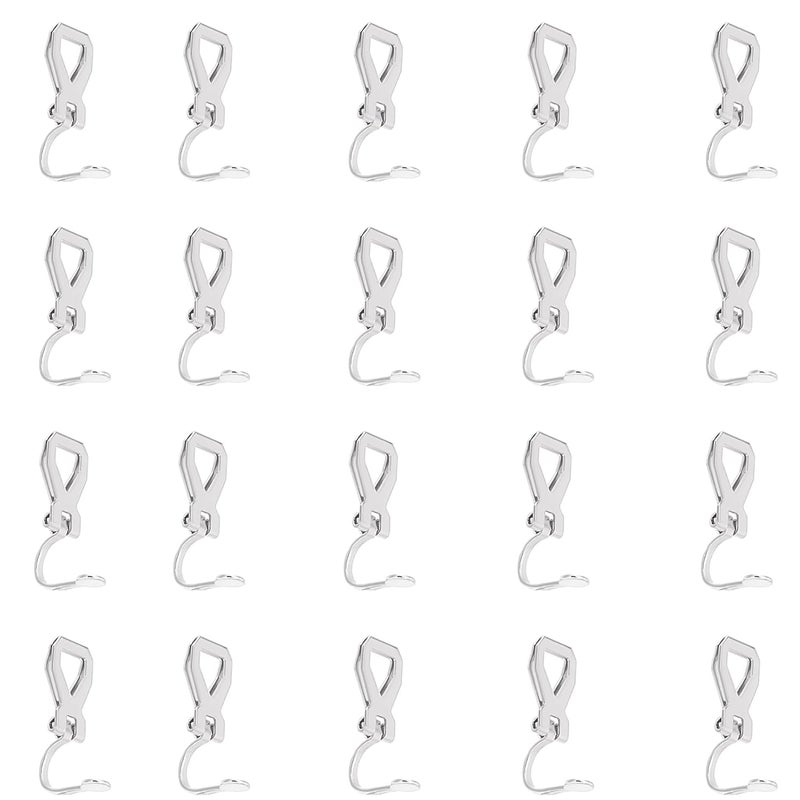 ST logo Clip-on Earring Findings with Loop Earring Setting Components Non Pierced Earring Jewellery Making Supplies DIY Art & Craft (20 Pcs Silver) - Image 1