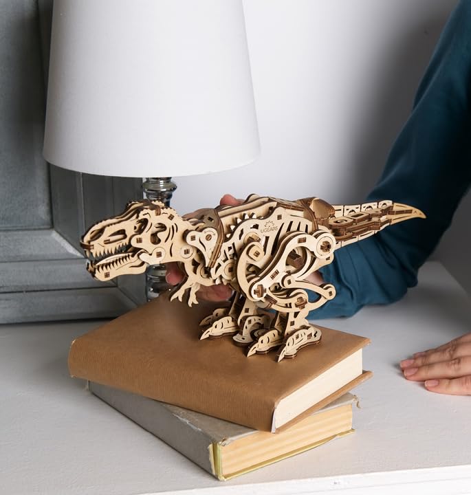 UGEARS Wooden 3D Puzzles for Adults - Tyrannosaurus Rex Dinosaur Model Kit Craft Kits for Adults Women and Men - 3D Wooden Dinosaur Automaton Models for Adults to Build Wood Puzzles Adult - 249 Pcs - Image 2