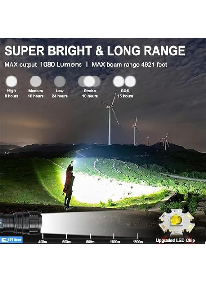 Rechargeable LED Flashlights High Lumens Tactical Flashlight with Zoomable Super Bright Waterproof Flashlights for Emergencies,Camping,Hiking,Home - Image 3