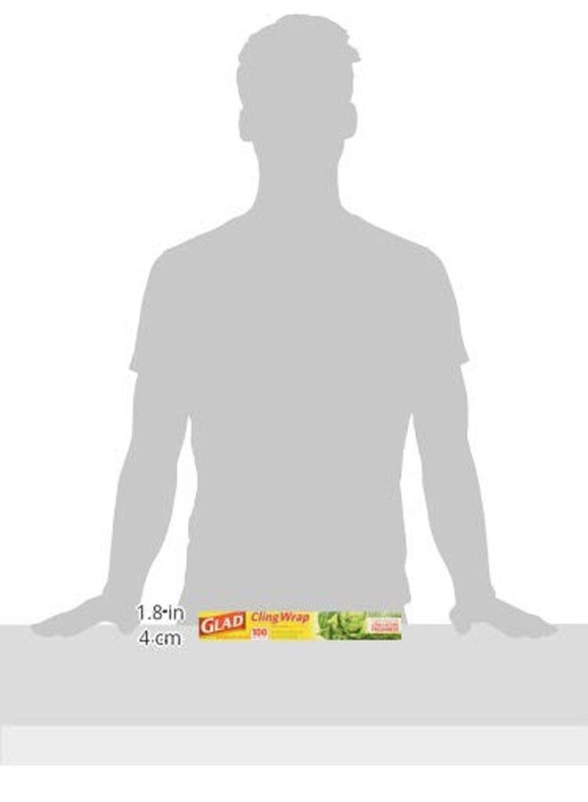 Glad Cling Wrap, Clear Food Wrap, BPA -Free, Microwave Ready, 100 Sq Ft/Roll, 33.3 Yard x 12 Inch Box (Pack of 2) - Image 3