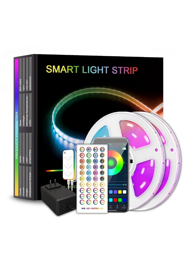 Bluejw 7.5M Bluetooth RGB LED Strip Lights - Music Sync LED Light Strip Controlled by Smart Phone APP - 450LEDs RGB LED Light Strips Full Kit with Remote Controller for Party, Living Room - Image 1