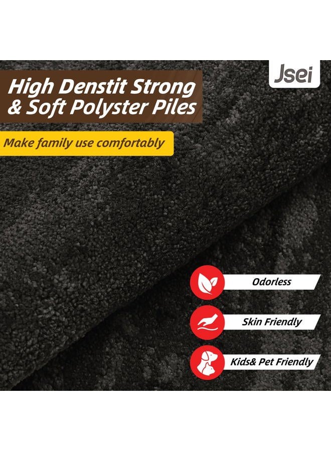 JSEI Dirt Trapper Door Mat 32"x48", Non-Slip Doormats Washable Entryway Mat, Welcome Floor Mat Absorbent Low Profile Dog Door Mats for Front Back Door, Wet Shoes & Paws, Dark Gray - Image 3