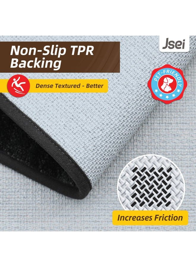JSEI Dirt Trapper Door Mat 32"x48", Non-Slip Doormats Washable Entryway Mat, Welcome Floor Mat Absorbent Low Profile Dog Door Mats for Front Back Door, Wet Shoes & Paws, Dark Gray - Image 4