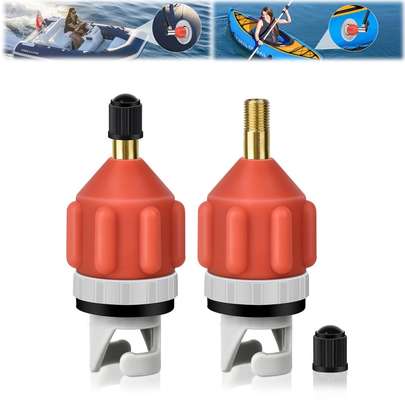 Luckam 2 Pcs Stand Up Paddle Board Pump Adapter,  Strong Sealing Air Valve Adapter for Inflatable Boat, Conventional Air Adapter Quickly Inflation, SUP Air Adapters for Stand-Up Paddleboard and Kayak - Image 1