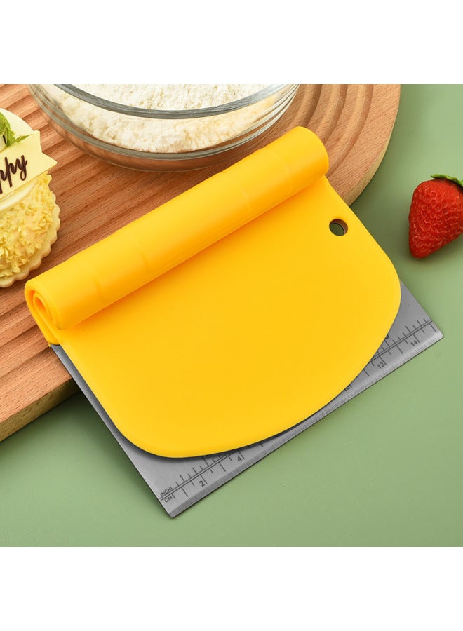 Graduated Flour Cutting Kitchen Dough Cutter Stainless Steel Flour Scraper Baking Tools Rice Rolls Scraper-Color:2-in-1 Flour Cutter#Pp Bag - Image 2