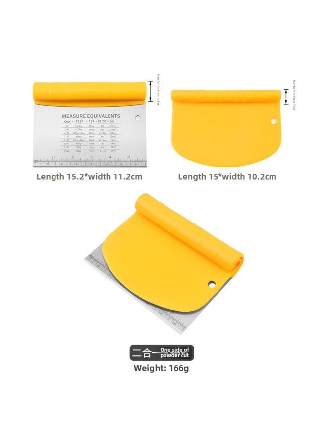 Graduated Flour Cutting Kitchen Dough Cutter Stainless Steel Flour Scraper Baking Tools Rice Rolls Scraper-Color:2-in-1 Flour Cutter#Pp Bag - Image 4