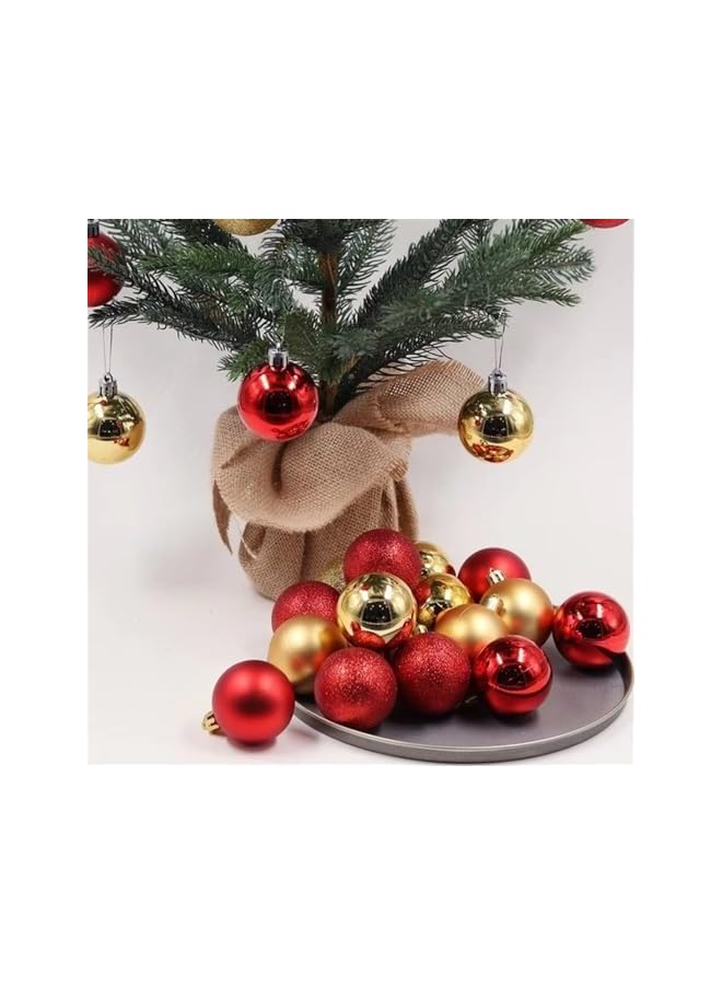 The Bros 24 قطعة كرات زينة شجرة عيد الميلاد الحمراء 4 سم - زينة احتفالية لحفلات العطلات، ديكور الحدائق للاحتفالات ليلة رأس السنة (حمراء) - Image 5