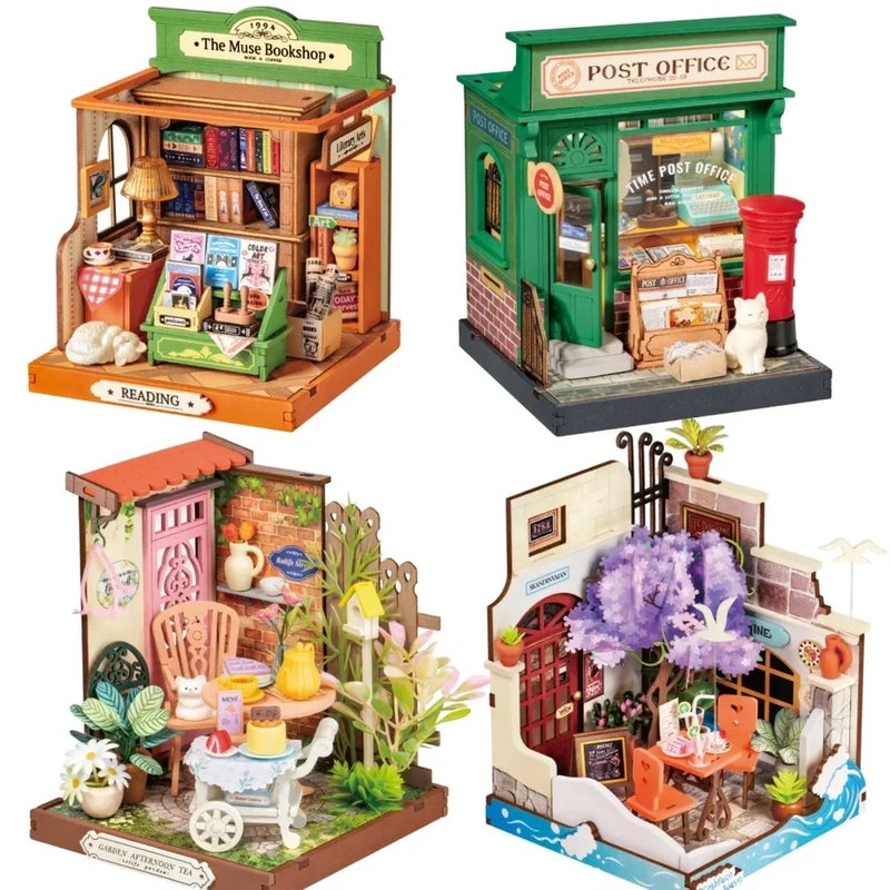 رولايف بيت دمى Rolife DIY Miniature House Fancy Tea Yard Kit Muse Bookshop Kit Century Postoffice Kit Sea Holiday Restaurant for Adult 1048247 - Image 2