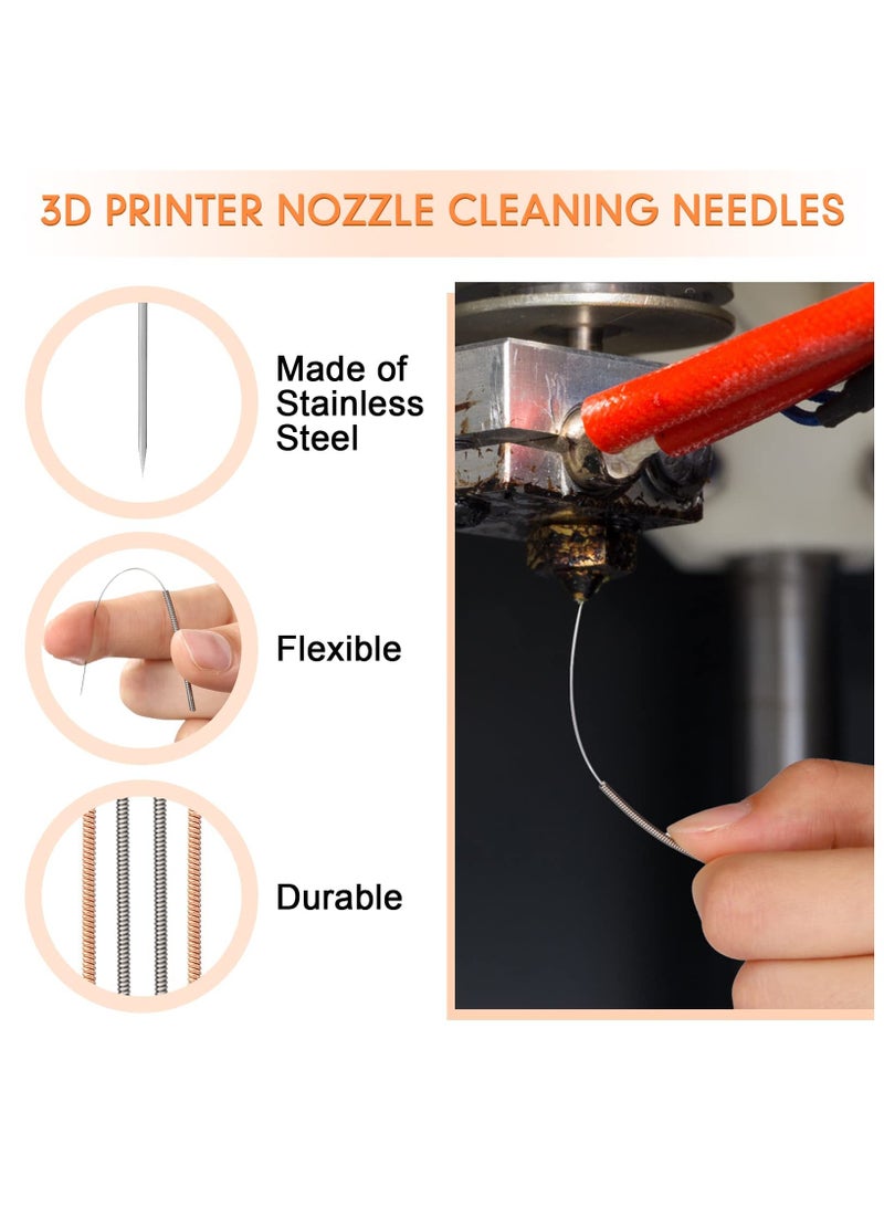 GNAFOTU 3D Printer Nozzle Cleaning Kit Includes 19 Pcs Stainless Steel Needles Cleaner Tools and 23 Pcs MK8 Nozzles Multiple Sizes Compatible with Makerbot Creality CR-10 Ender 3 5 - Image 5