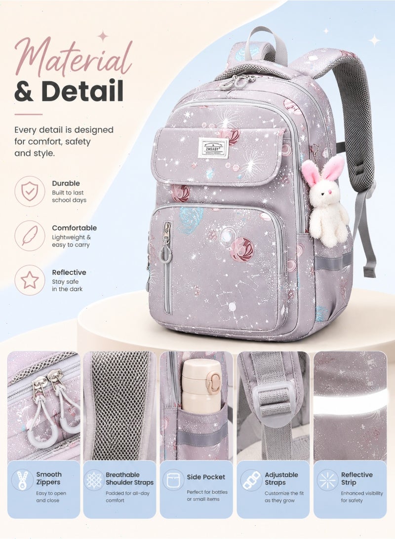 School Bags for Girls, Backpack for Kids Girls, School Bookbag for Elementary, Lightweight Single School Bag for Students - Image 3