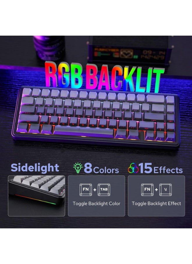 AULA - F65 65% Wireless Mechanical Keyboard, Hot Swappable Greywood V3 Switch Gasket Custom Gaming Keyboard with Five-Layer Padding, RGB Backlit, Bluetooth/2.4GHz/USB-C - Image 1