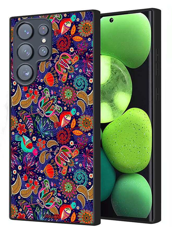 Tolwak Samsung Galaxy S23 Ultra 5G Protective Case Cover Pattern Colorful Birds Leaf Flowers - Image 1