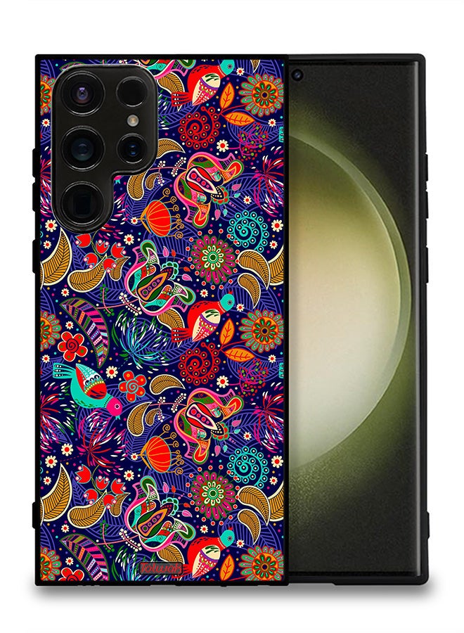 Tolwak Samsung Galaxy S23 Ultra 5G Protective Case Cover Pattern Colorful Birds Leaf Flowers - Image 2