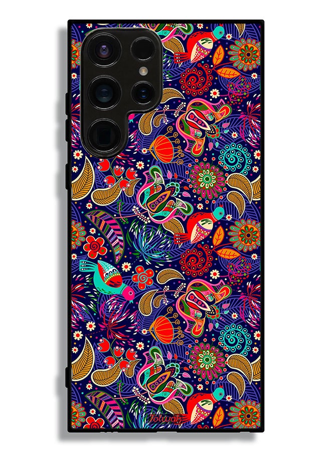 Tolwak Samsung Galaxy S23 Ultra 5G Protective Case Cover Pattern Colorful Birds Leaf Flowers - Image 3