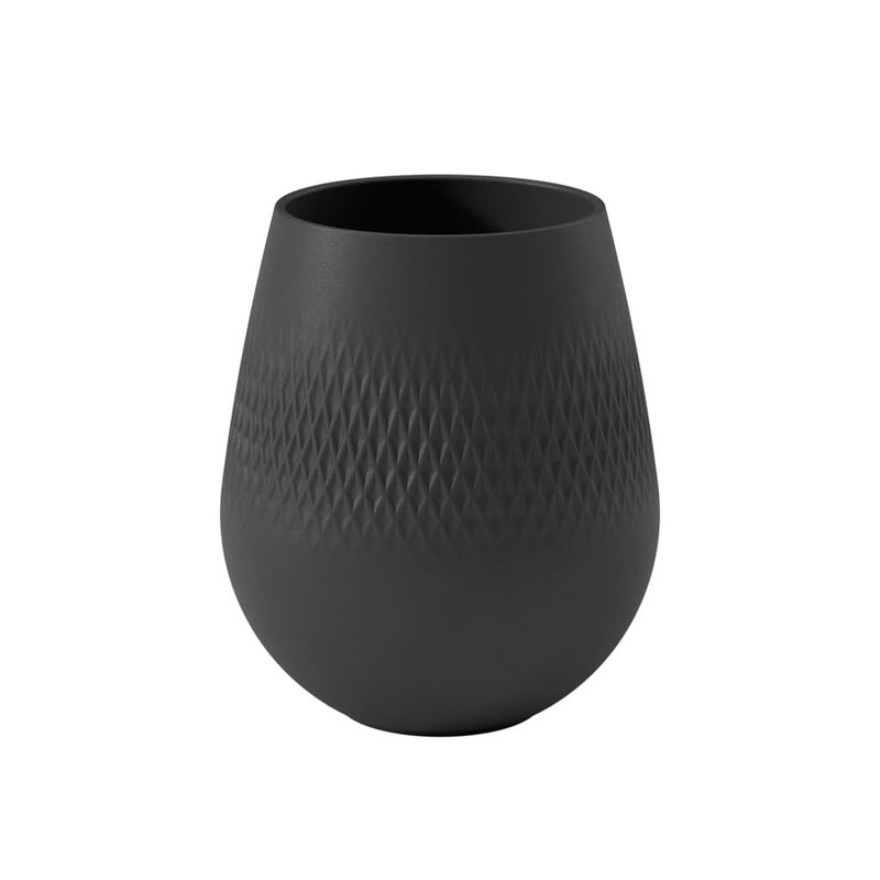Villeroy & Boch Villeroy  Boch Collier Noir Small Vase  Carre 5 in Premium Porcelain Black