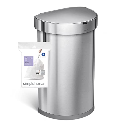 simplehuman Code J 100 Count, Dispenser Pack Custom Fit Liners, Drawstring Trash Bags, 30-45 Liter / 8-12 Gallon, White - Image 5