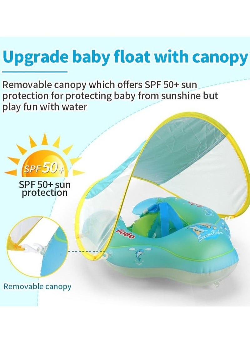 Swim Ring With Shade Awning Swimming Pool Float Toy For 3-48 months  - Image 3