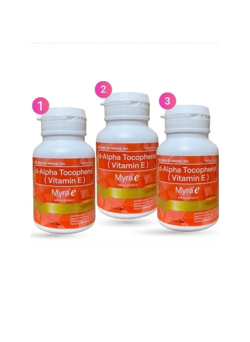 MYRAH 90 Mira E 400 IU Vitamin E D-Alpha Tocopherol Capsules from Mira E