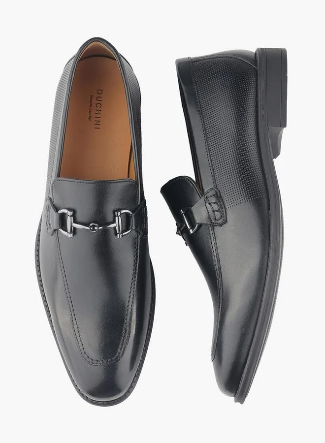 DUCHINI Men Metallic Accent Slip-On Loafers