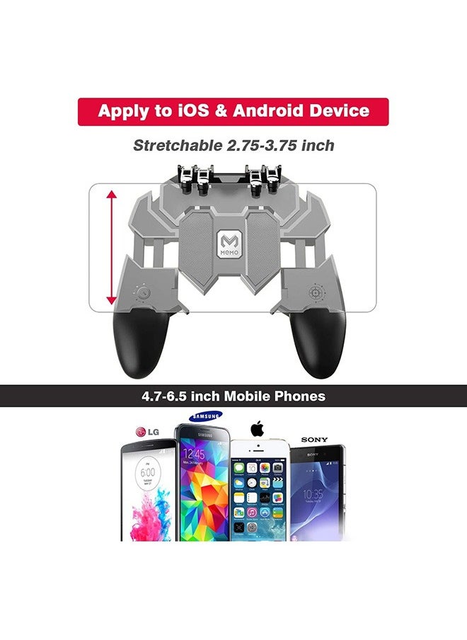 Beauenty XICEN Mobile Game Controller with L1R1 L2R2 Triggers, PUBG Mobile Controller 6 Fingers Operation, Joystick Remote Grip Shooting Aim Keys（AK-66）  - Image 5