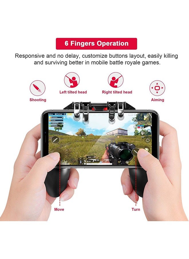 Beauenty XICEN Mobile Game Controller with L1R1 L2R2 Triggers, PUBG Mobile Controller 6 Fingers Operation, Joystick Remote Grip Shooting Aim Keys（AK-66）  - Image 4