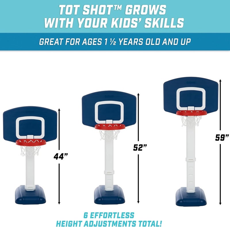 GoSports GoSports Tot Shot Toddler Basketball Set  Kids Indoor  Outdoor Toy Hoop with Adjustable Height - Image 5