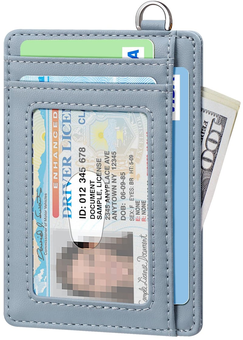 FurArt Slim Minimalist Wallet, Front Pocket Wallets, RFID Blocking, Credit Card Holder for Men-Gray Blue - Image 2