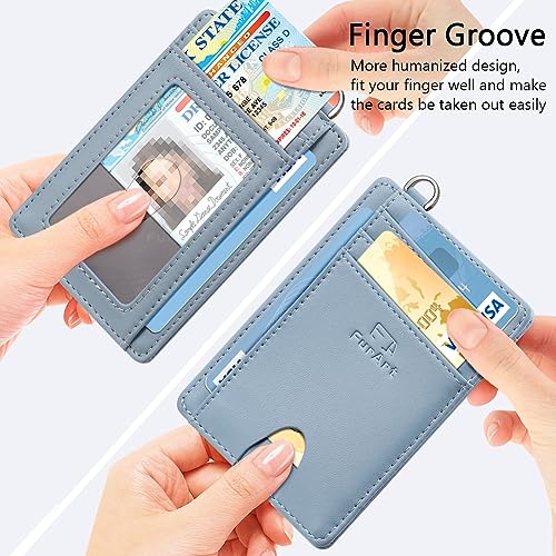 FurArt Slim Minimalist Wallet, Front Pocket Wallets, RFID Blocking, Credit Card Holder for Men-Gray Blue - Image 3