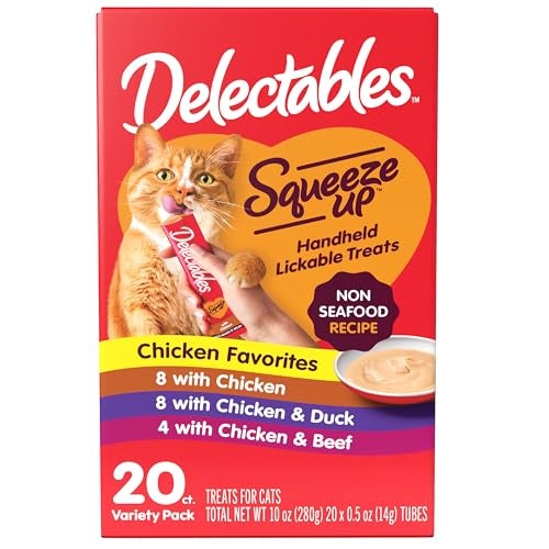 Hartz Delectables Squeeze Up Non-Seafood Variety Pack Lickable Cat Treat, 20 Count (Pack of 1) - Image 1