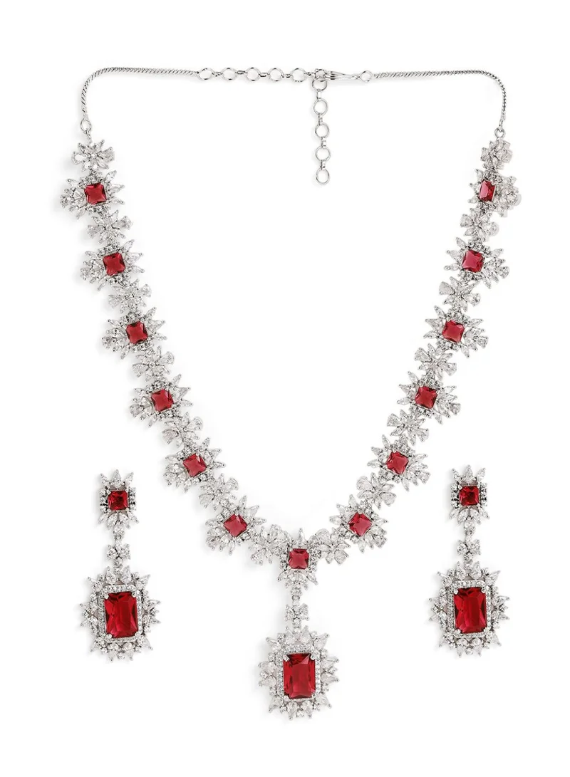 Priyaasi Ruby -Studded Jewellery Set