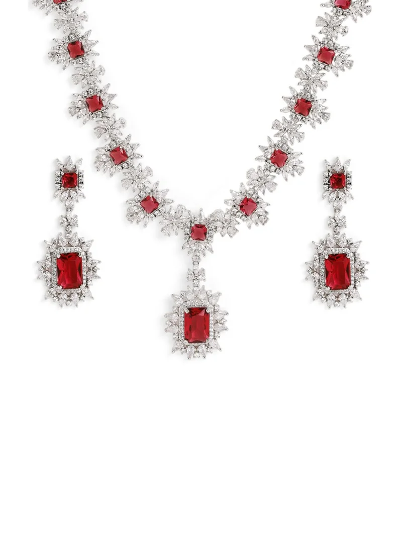 Priyaasi Ruby -Studded Jewellery Set