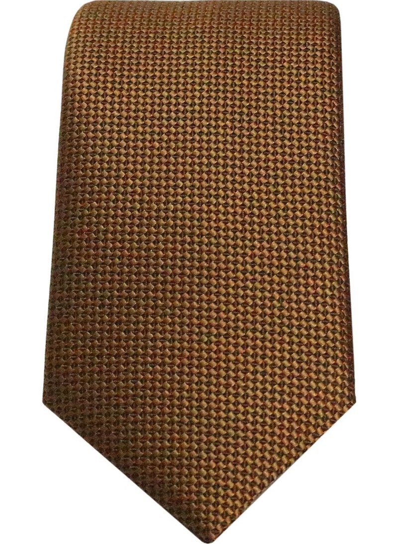 Varetta Slim Fit Eyelet Pattern Saffron Color Tie - Image 2