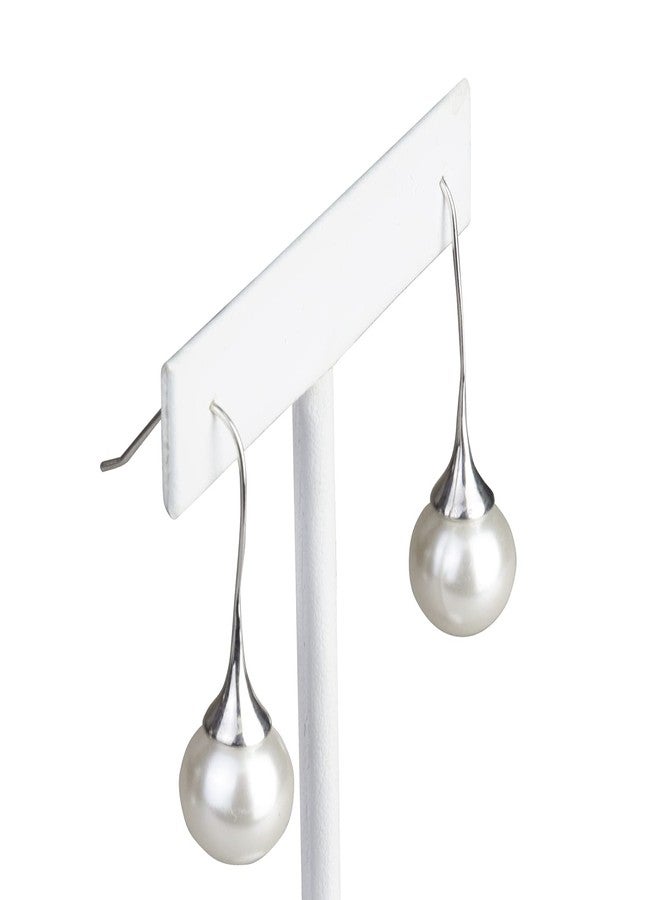 Ikee Design 6Pcs Set Earring T Stand Display Set with 3 Different Heights, T Shape Jewelry Earring Showroom and Tradeshow Showcase Displays, White Leatherette, 4 1/2 H in; 5 3/4 H in; 6 3/4 H in - Image 4