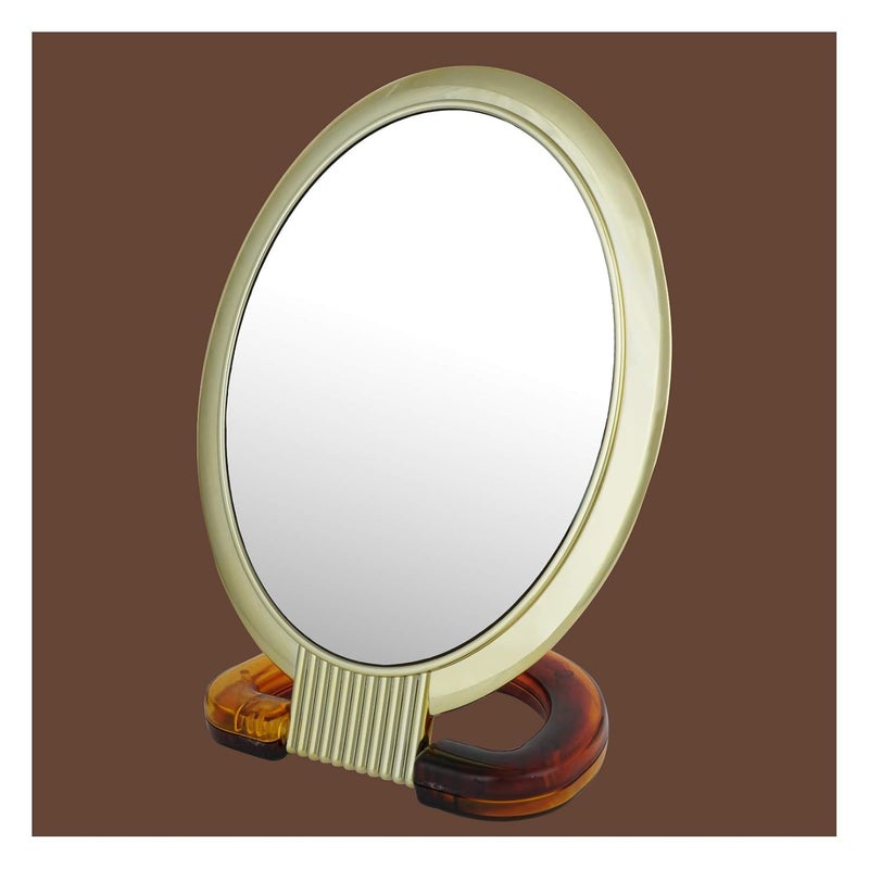 Scarlet Line Professional Series Oval Shape Extra Large Size Double Sided Magnifying Makeup Mirror with Handle Stand for Men Women 31 x 155 x 2 cm - Image 1