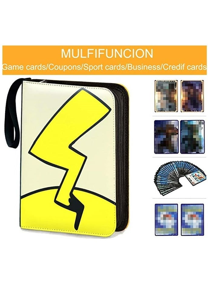 جراب حمل وحامل بطاقات بوكيمون لبطاقات البوكيمون المحمولة وحامل بطاقات التداول وحامل ألبوم جامع يحمل 400 بطاقة مع 50 ورقة قابلة للإزالة و 4 جيوب - Image 2