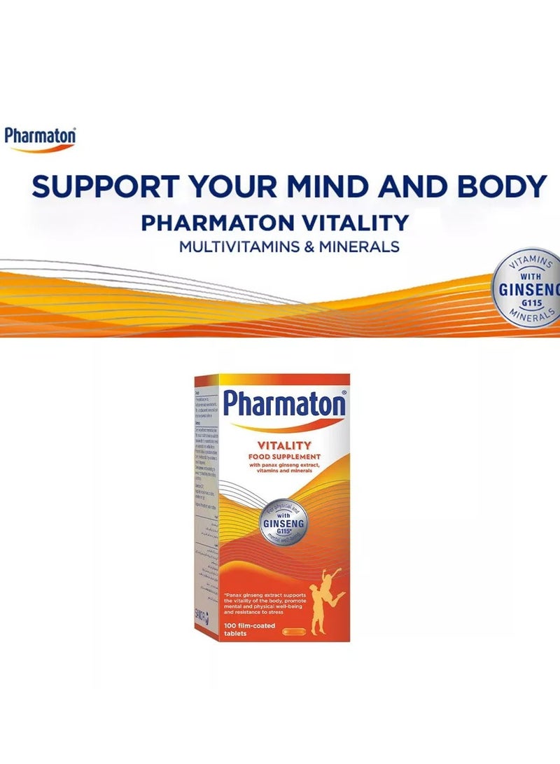 Pharmaton Vitality Multivitamins & Minerals Supplement Tablets-100'S - Image 3