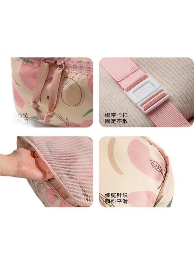 Sometimes Time Travel Storage Bag Luggage Organizer Bag For Business Trips, Travel, Clothes, Underwear Sorting Pack Peach Pink 6-Piece Set - Image 1