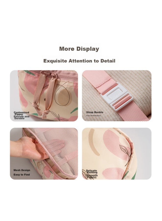 Sometimes Time Travel Storage Bag Luggage Organizer Bag For Business Trips, Travel, Clothes, Underwear Sorting Pack Peach Pink 6-piece Set - Image 4