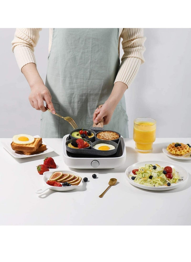 Egg Cooker Frying Pan, 4-Cups Non-Stick Cookware Aluminium Alloy Fried Egg Cooker,Pancake,Omelette Pan - Image 5