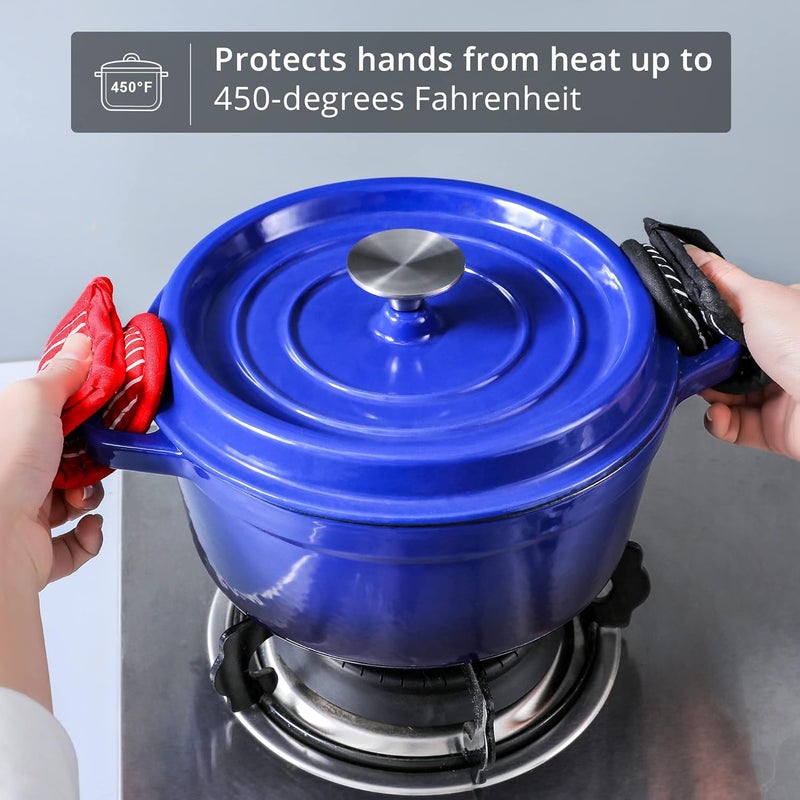 Leadiy Cast Iron Skillet Handle Covers,Pot Handle Covers Heat Resistant,Pot Holders for Kitchen Heat Resistant,Machine Washable Handle Mitts 2 PCS (Blue Paisley) - Image 4