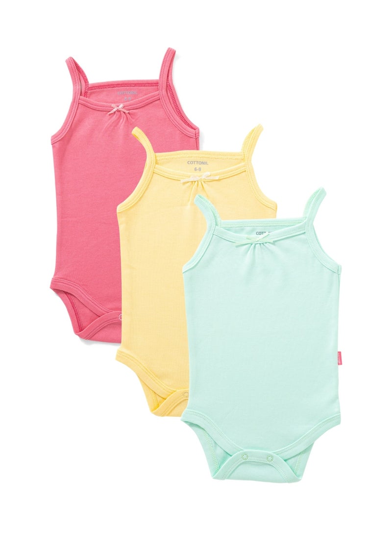 كوتونيل قطونيل باك يحتوي علي 3 سالوبت قطن حماله رفيعة الوان - Image 2