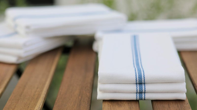 AMOUR INFINI AMOUR INFINI Herringbone Weave Kitchen Towels | Set of 12 | 28 x 16 Inches | 100% Ring Spun Cotton Dish Towels | Ultra Soft and Absorbent | Perfect for Commercial Use and Bar Towels | Blue  - Image 5