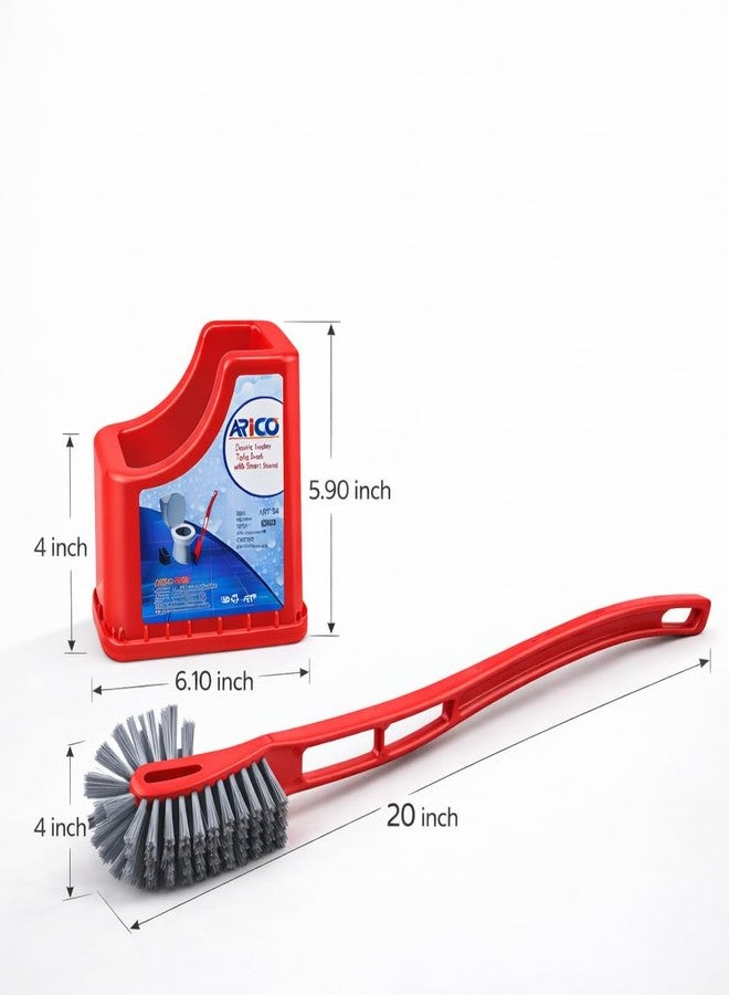 ARICO Double Hockey Shape Toilet Cleaner Brush with Holder Stand, Toilet Cleaning Brush for Western and Indian Toilet, Bathroom Brush for Toilet Cleaning - Color Sent Based on Stock Availability - Image 5