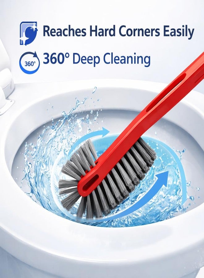 ARICO Double Hockey Shape Toilet Cleaner Brush with Holder Stand, Toilet Cleaning Brush for Western and Indian Toilet, Bathroom Brush for Toilet Cleaning - Color Sent Based on Stock Availability - Image 3