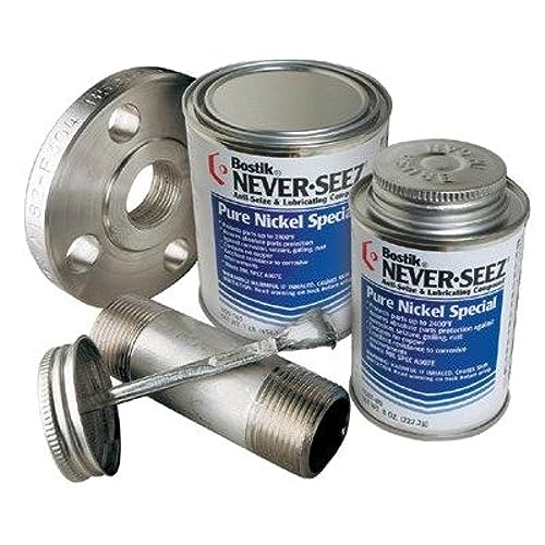Bostik Never-Seez NSBT-16N Silver Pure Nickel Special Anti-Seize Compound, -297 Degree F Lower Temperature Rating to 2400 Degree F Upper Temperature Rating, 1 lb. Brush Top Can - Image 2