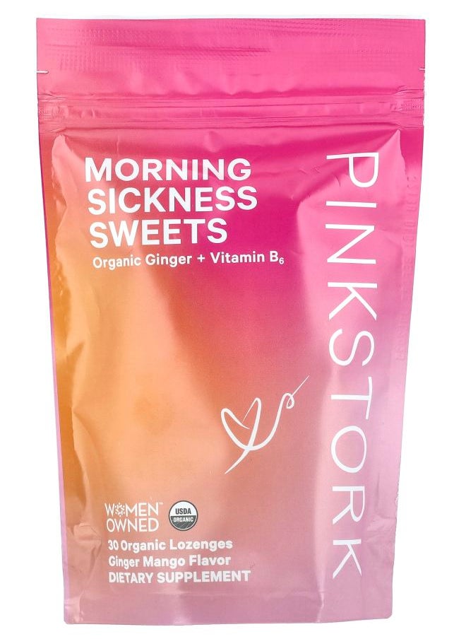Pink Stork Morning Sickness Sweets Ginger Mango 30 Organic Lozenges 