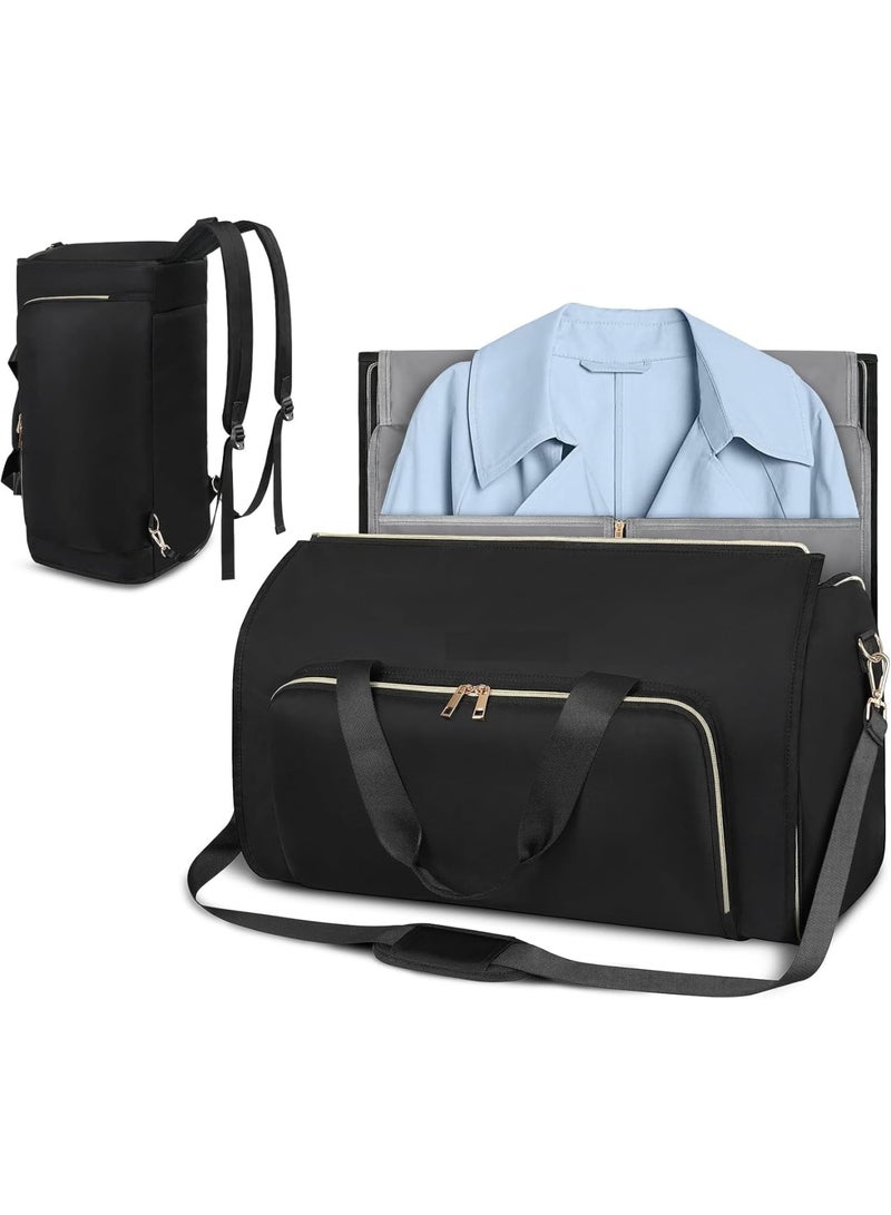 SOLARAE Garment Bags for Travel, Convertible Garment Bag with Detachable Hanging Suit Bag, Carry on Travel Duffel Bag with Shoulder and Backpack Straps, Luggage Dress Bag for Men, Women, Black - Image 1